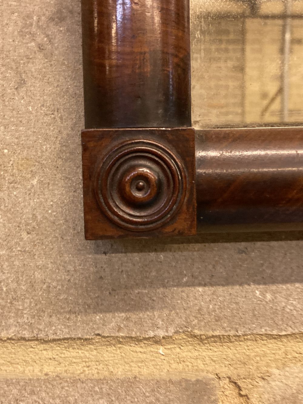 A mid Victorian rectangular mahogany wall mirror, width 58cm, height 48cm